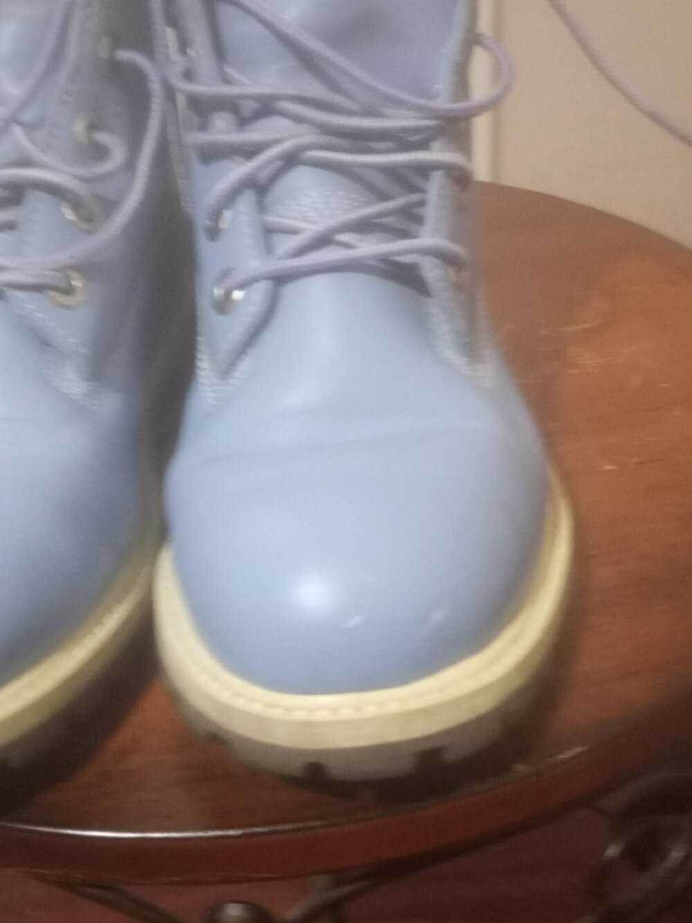 Timberland Blue Waterproof Leather Boots Men's Sz. 6 / Women's 7.5 - Picture 9 of 13